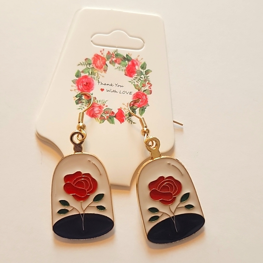 Beauty and the Beast inspired earrings